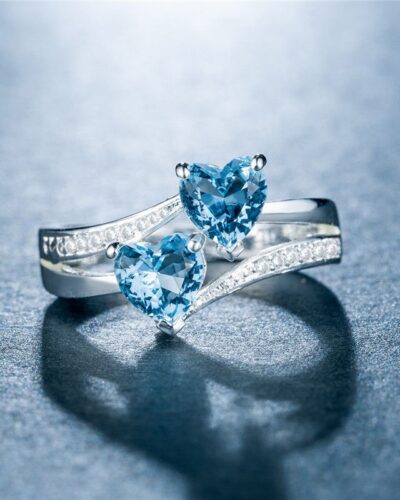 Two Hearts Promise Rings with Zircon Wholesale