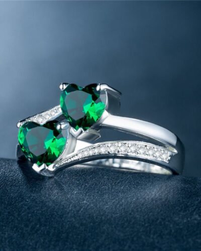 Two Hearts Promise Rings with Zircon Wholesale