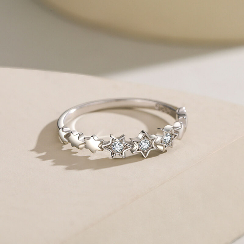 Versatile S925 Star Ring with Cubic Zirconia - Görüntü 6