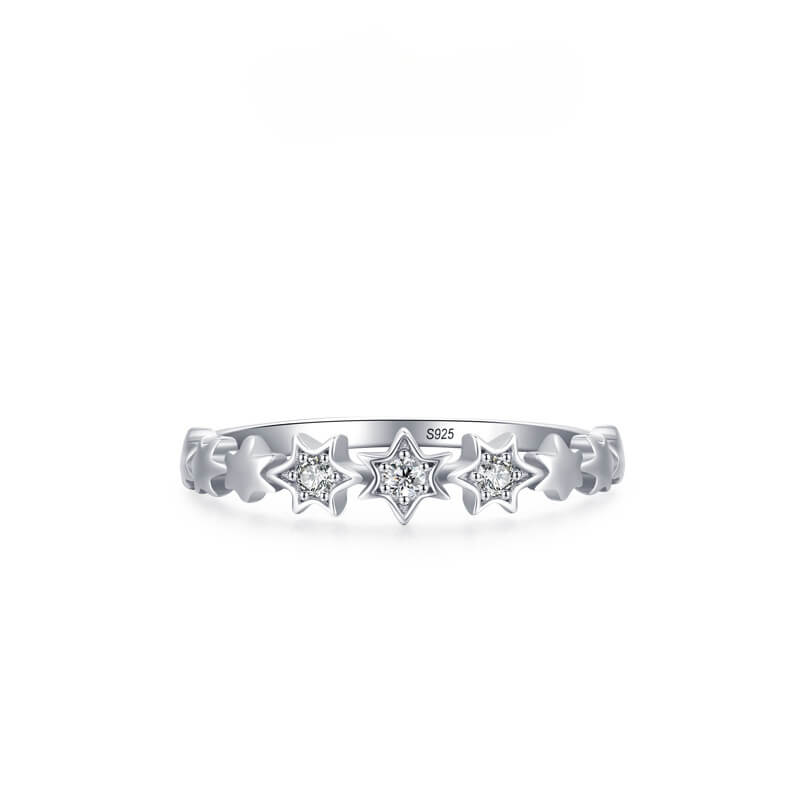 Versatile S925 Star Ring with Cubic Zirconia SHOW