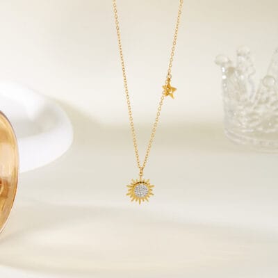Versatile Stainless Steel Sunflower Necklace for Women SHOW
