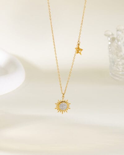 Versatile Stainless Steel Sunflower Necklace for Women SHOW
