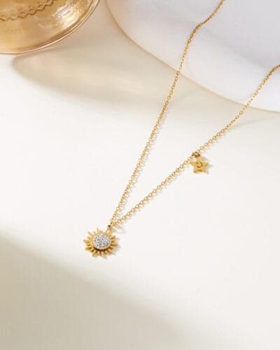 Versatile Stainless Steel Sunflower Necklace for Women 4 1