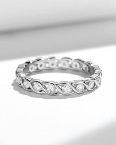 Vine Moissanite Wedding Ring with 925 Sterling Silver