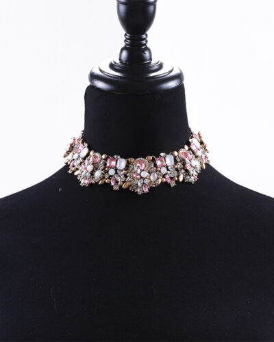 Alternatywny widok Vintage Crystal Choker Chunky Beaded Statement Necklace