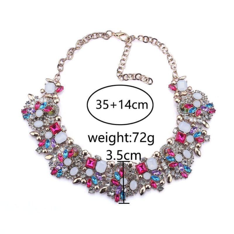 Vintage Crystal Choker Chunky Beaded Statement Necklace 18