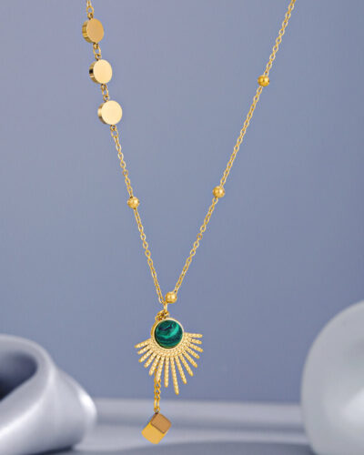 Vintage Malachite Necklace 304 Stainless Steel