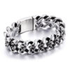 Vintage Twisted Braided Skull Stainless Steel Bracelet-SILVERY