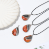 Waterdrop Stripe Ocean Agate Pendant Necklaces Wholesale