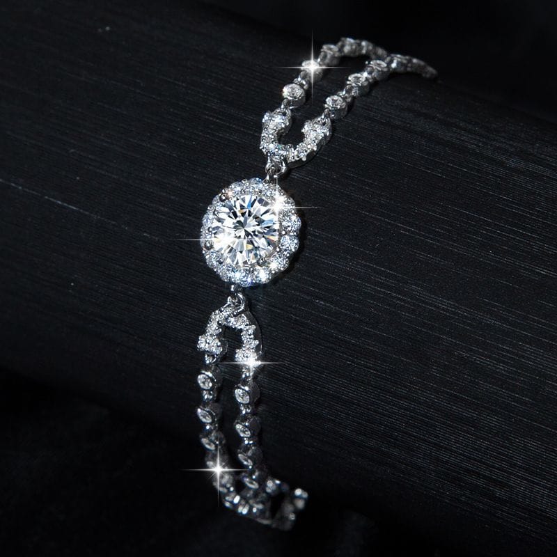 Wholesale 2ct Moissanite Bracelet with 925 Sterling Silver