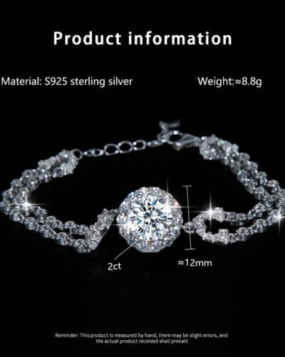 Wholesale 2ct Moissanite Bracelet with 925 Sterling Silver 2