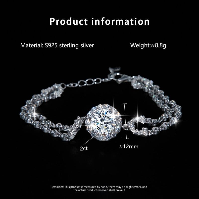 Wholesale 2ct Moissanite Bracelet with 925 Sterling Silver 2