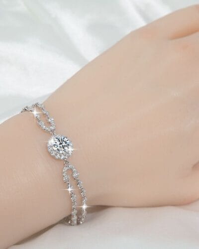 Wholesale 2ct Moissanite Bracelet with 925 Sterling Silver 3