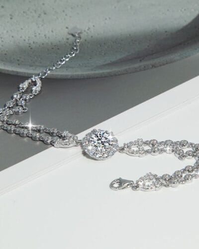 Wholesale 2ct Moissanite Bracelet with 925 Sterling Silver 4