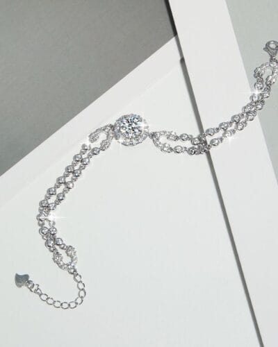 Wholesale 2ct Moissanite Bracelet with 925 Sterling Silver 7