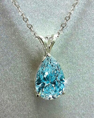 Wholesale Copper Necklace with Teardrop Zircon Pendant