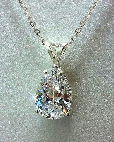 Alternative view of Wholesale Copper Necklace with Teardrop Zircon Pendant