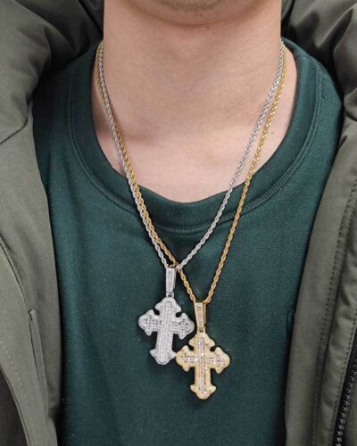 Wholesale Cross Zircon Necklace with Rope Chainの別ビュー