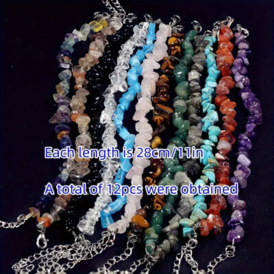 Vaihtoehtoinen näkymä 12Pcs Wholesale Crystal Chip Bracelets Set:stä