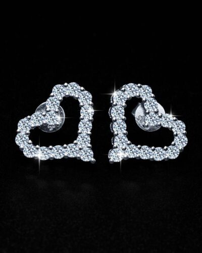Wholesale Heart Moissanite Earring with 925 Sterling Silver