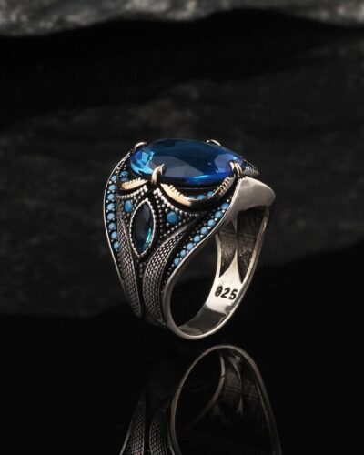 Alternativní pohled na Wholesale Mens Fashion Rings with Blue Stone