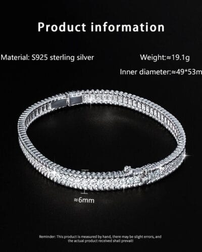 Wholesale Moissanite Eternity Bracelet with 925 Sterling Silver 5
