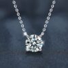Wholesale Moissanite Necklace with 4 Prong Gold Plated