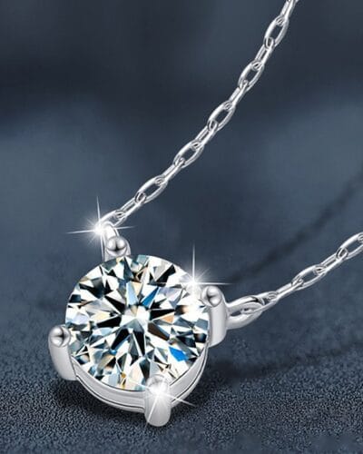 Wholesale Moissanite Necklace with 4 Prong Gold Plated 6