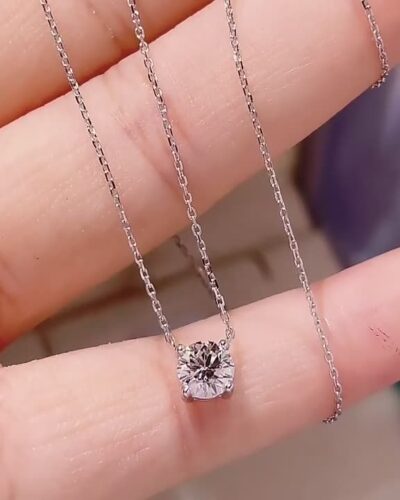 Vaihtoehtoinen näkymä Wholesale Moissanite Necklace with 4 Prong Gold Plated:stä