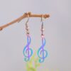 Wholesale Stainless Steel Earrings with Music Note Pendant