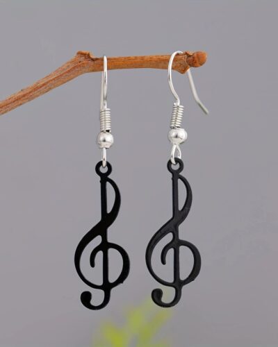 Wholesale Stainless Steel Earrings with Music Note Pendant