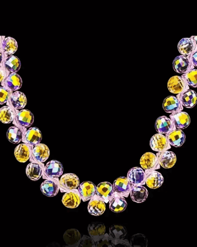Wholesale Teardrop Faceted Crystal Beaded Necklace DIY
