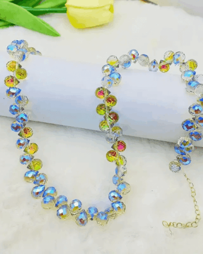 Wholesale Teardrop Faceted Crystal Beaded Necklace DIY