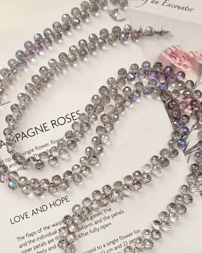 Wholesale Teardrop Faceted Crystal Beaded Necklace DIY