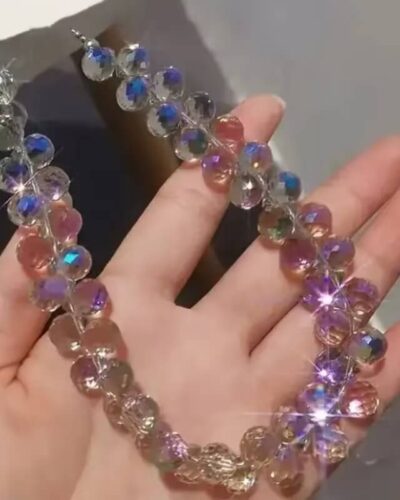 Wholesale Teardrop Faceted Crystal Beaded Necklace DIY