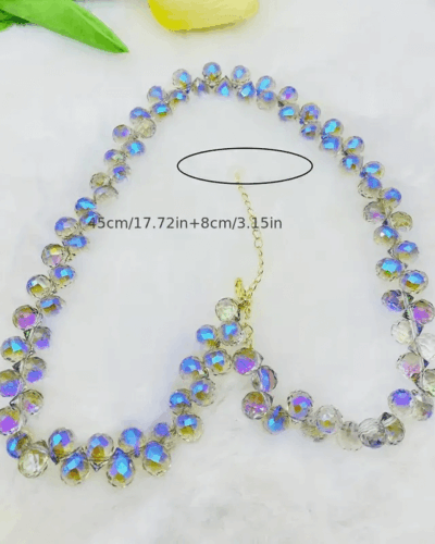 Wholesale Teardrop Faceted Crystal Beaded Necklace DIY