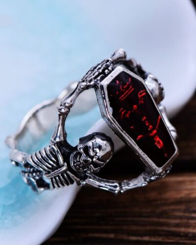 Wholesale Vampire Skull Mens Copper Ring