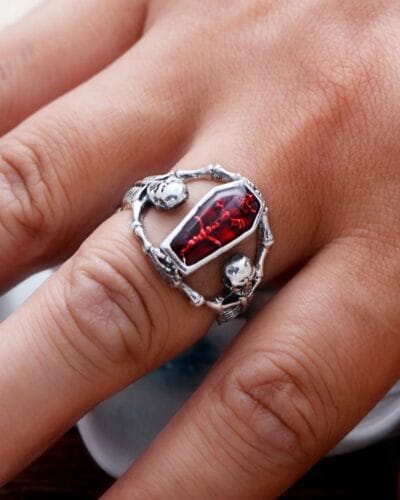 Wholesale Vampire Skull Mens Copper Ring 3