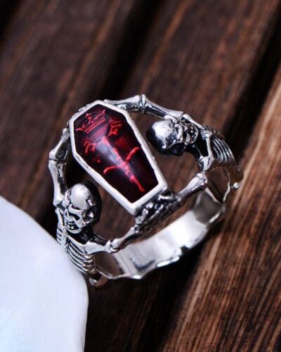 Wholesale Vampire Skull Mens Copper Ring 4
