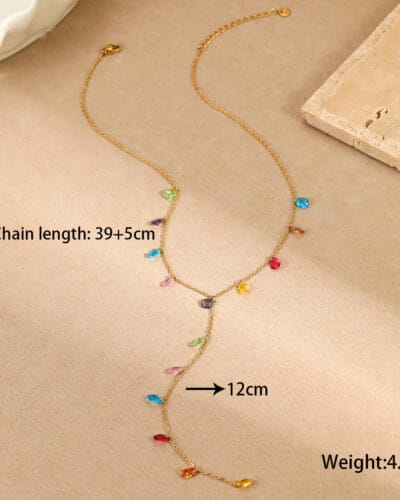 Wholesale Y shaped Stainless Steel Necklace for Women 4