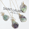 Wire-Wrapped Raw Fluorite Stone Pendants Necklaces Bulk
