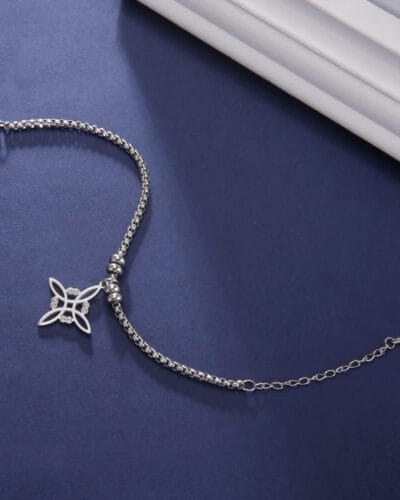 Witches Knot Stainless Steel Box Chain Necklace 2 2