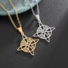 Witchs Knot Pendant Men Stainless Steel Necklace