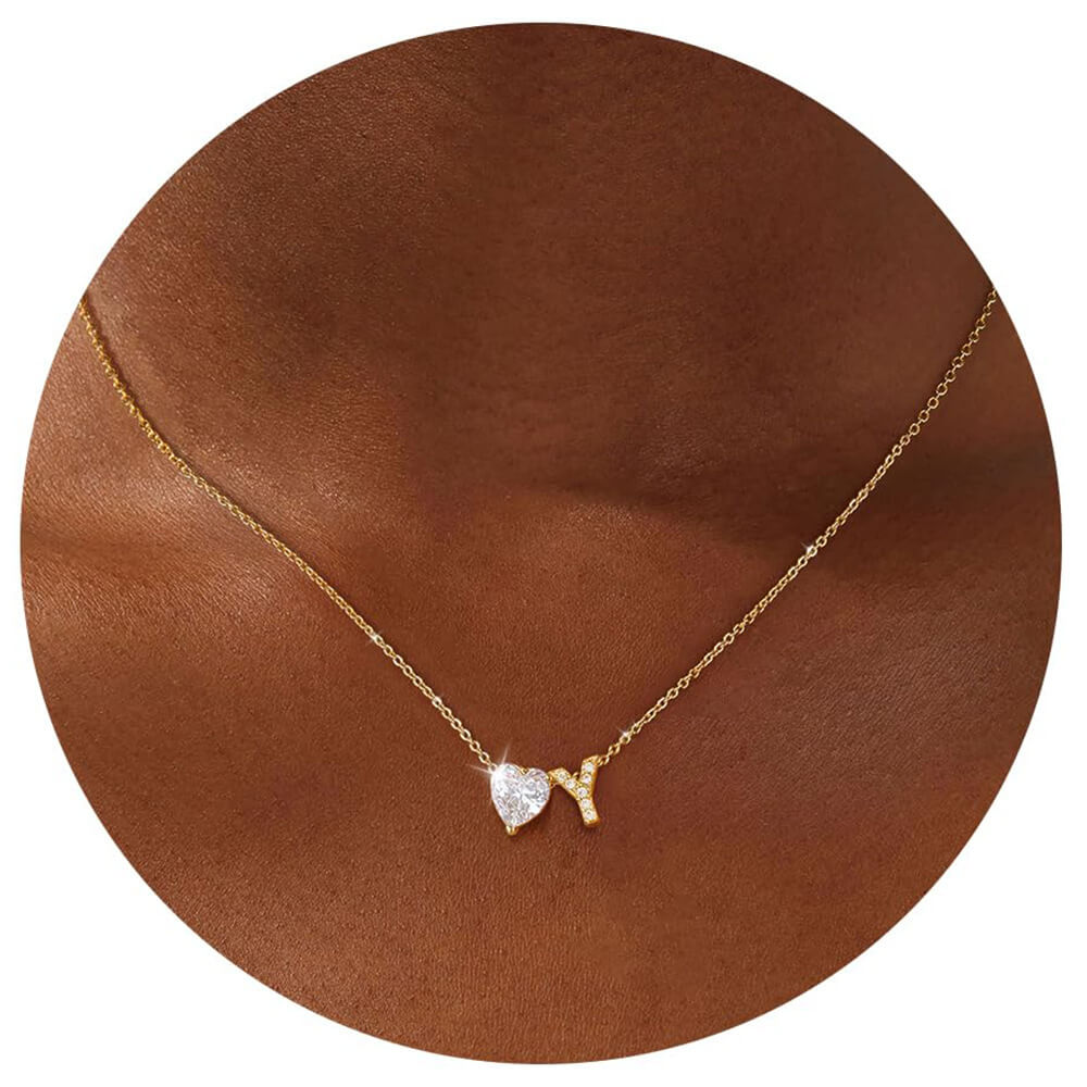 18K Gold Plated Initial Letter A-Z Pendant Necklace Heart Bulk - Image 16