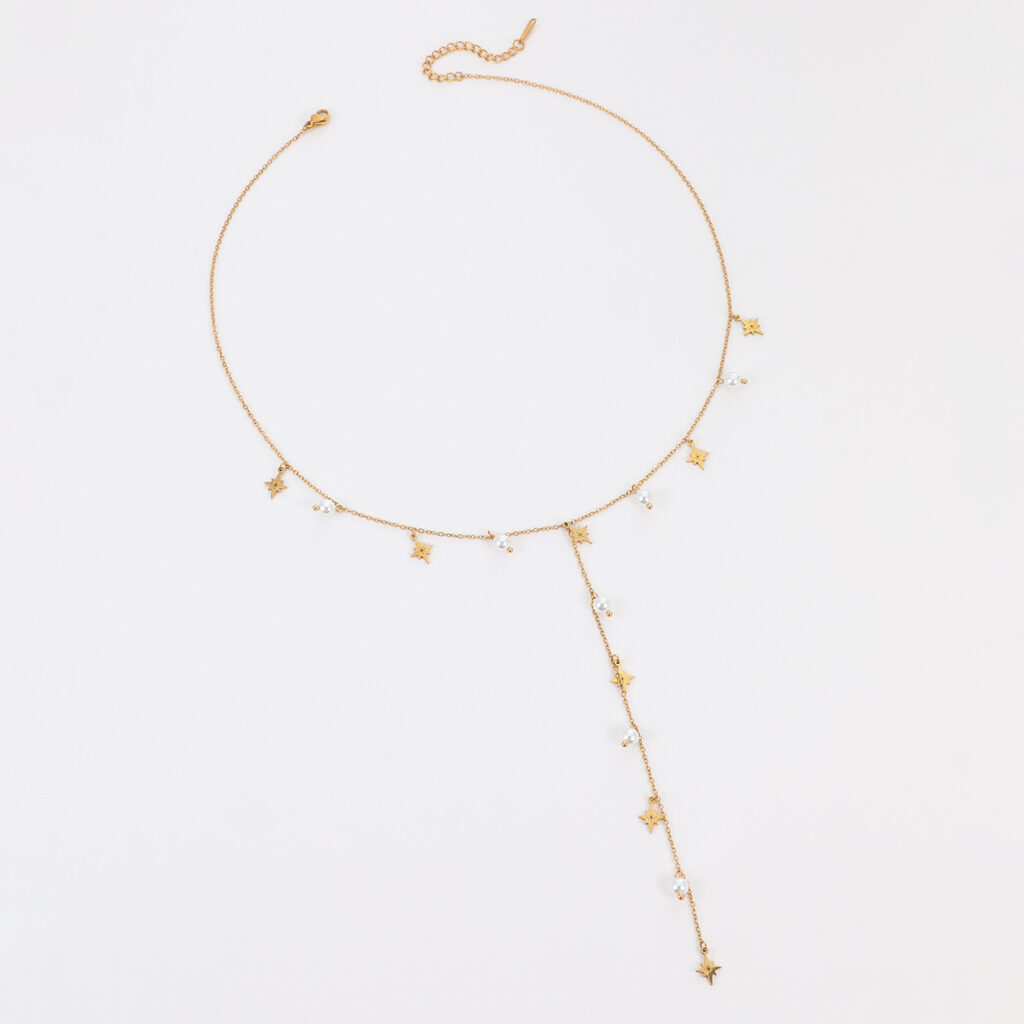 Y-shaped Women's Stainless Steel Chain with Pearl - Image 5