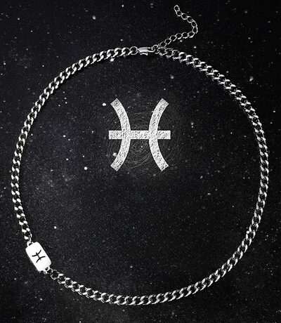 Zodiac Sign 925 Sterling Silver Cuban Link Chain for Men (8)