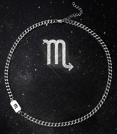 Zodiac Sign 925 Sterling Silver Cuban Link Chain for Men (10)