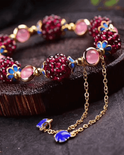 Fashion Delicate Garnet Crystal Charm Bracelet Bulk