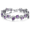 Purple 3A+Zircon Bangle Bracelets Women Wholesale