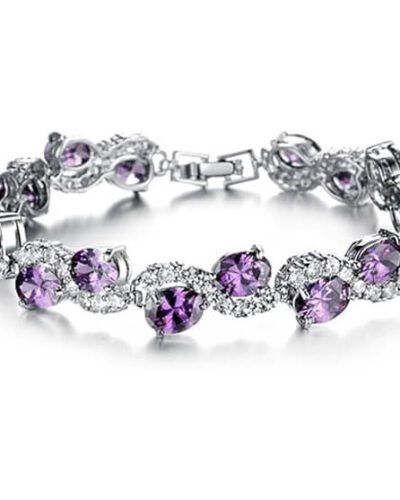 Purple 3A+Zircon Bangle Bracelets Women Wholesale